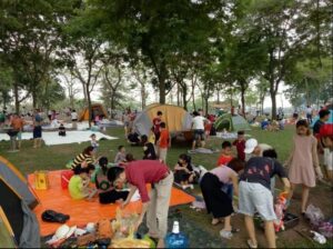 cắm trại công viên Yên Sở