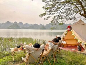 cắm trại ở Hồ Quan Sơn